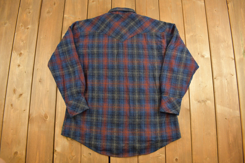 Vintage 1990s Karman Flannel Button Up Western Shirt