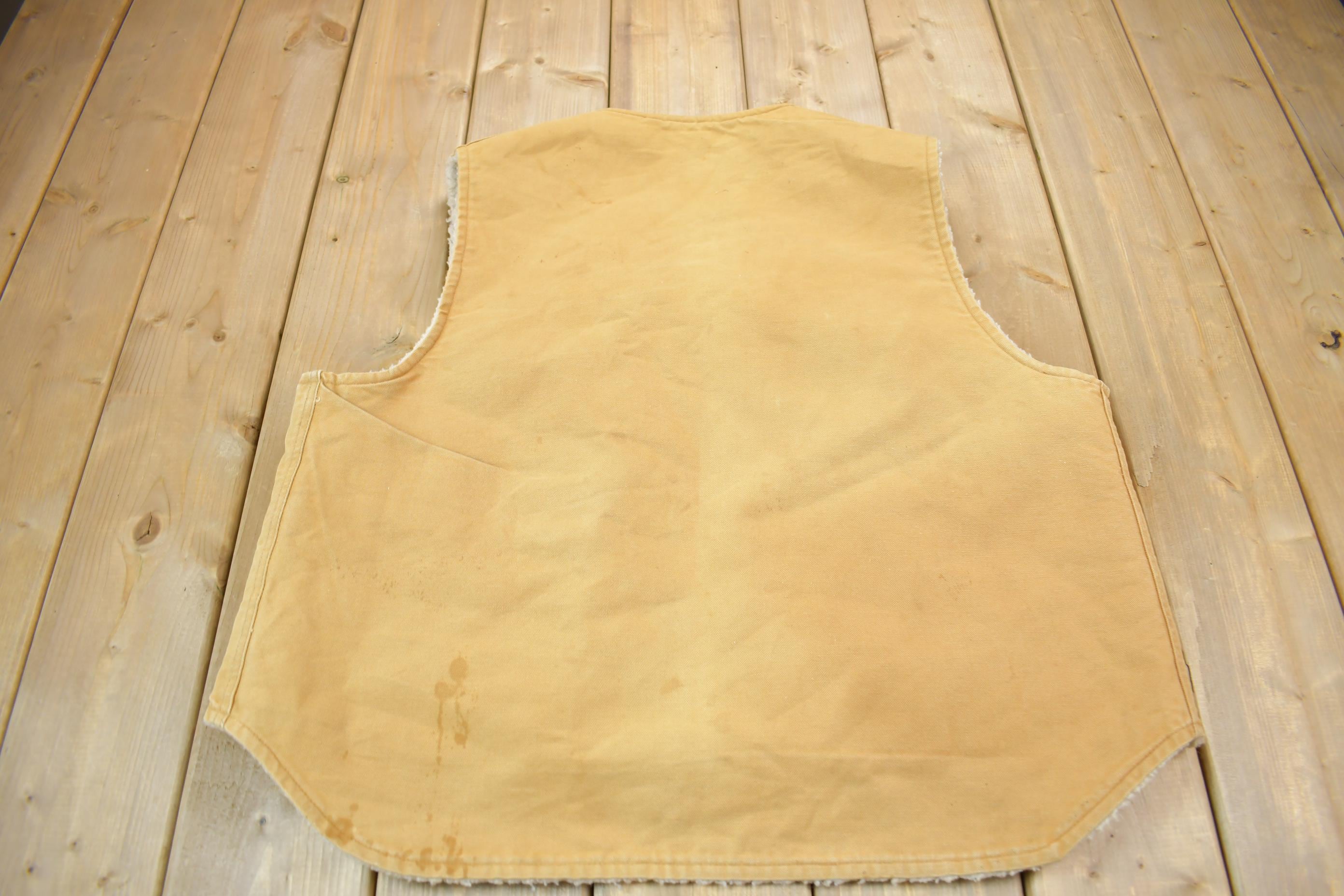Vintage 1980s Carhartt Sherpa Lined Work Vest Made In USA Size 2XL