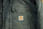 Vintage 1990s Distressed Carhartt Canvas Hooded Jacket Men's 40  Thrashed Sun Faded Work Wear