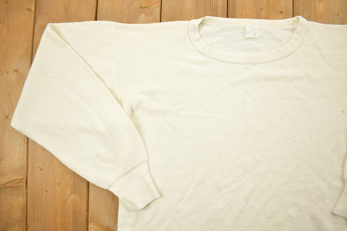 Vintage 1980s Blank White Sweater / 80s Crewneck / Essential / Under Shirt / 80s Blank / Slim Fit