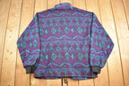Vintage 1980s Wear And Tear Aztec Full Zip Fleece Sweater
