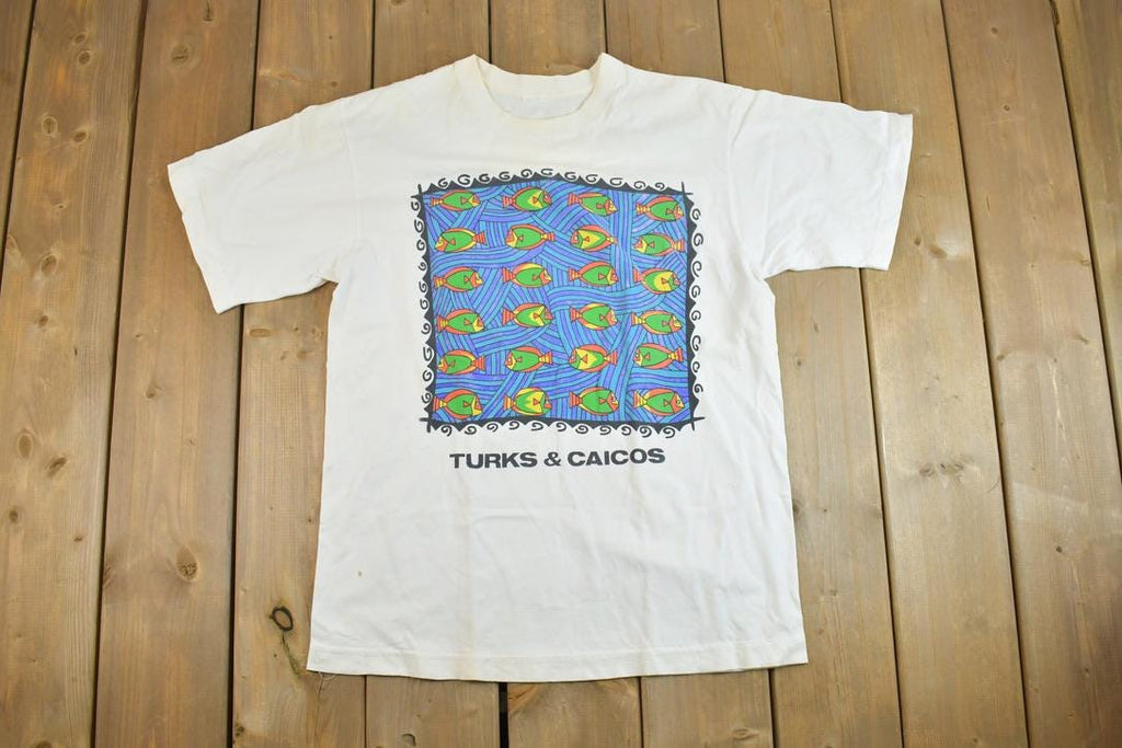 Vintage 1990s Turks Ans Caicos Souvenir T-Shirt  Vintage Streetwear  Vacation Tee  Travel T Shirt