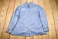 Venezia 1990s Embroidered Denim Snap Button Jean Shirt