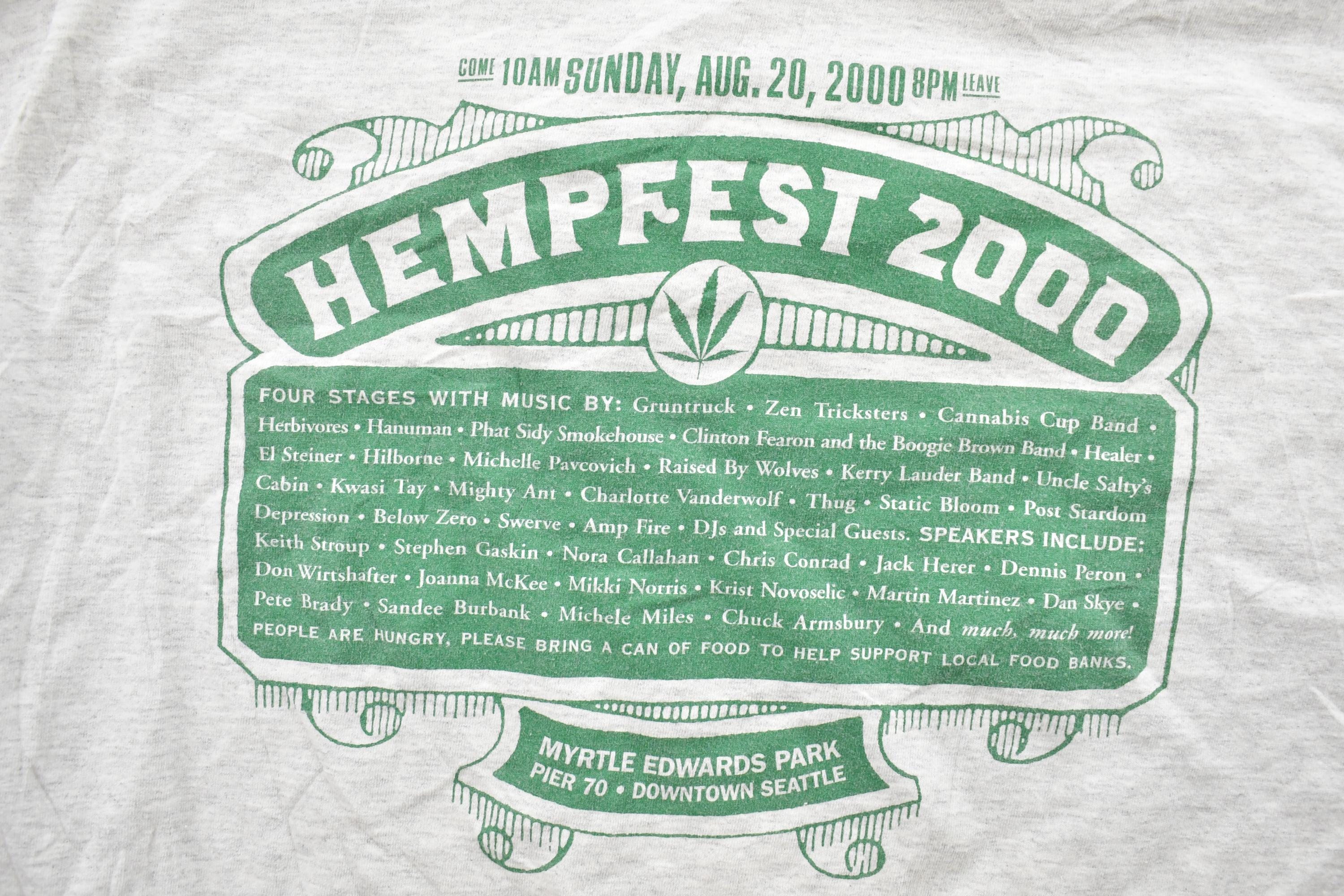 Vintage 2000 Hempfest 2000 Vote Hemp Graphic T-Shirt