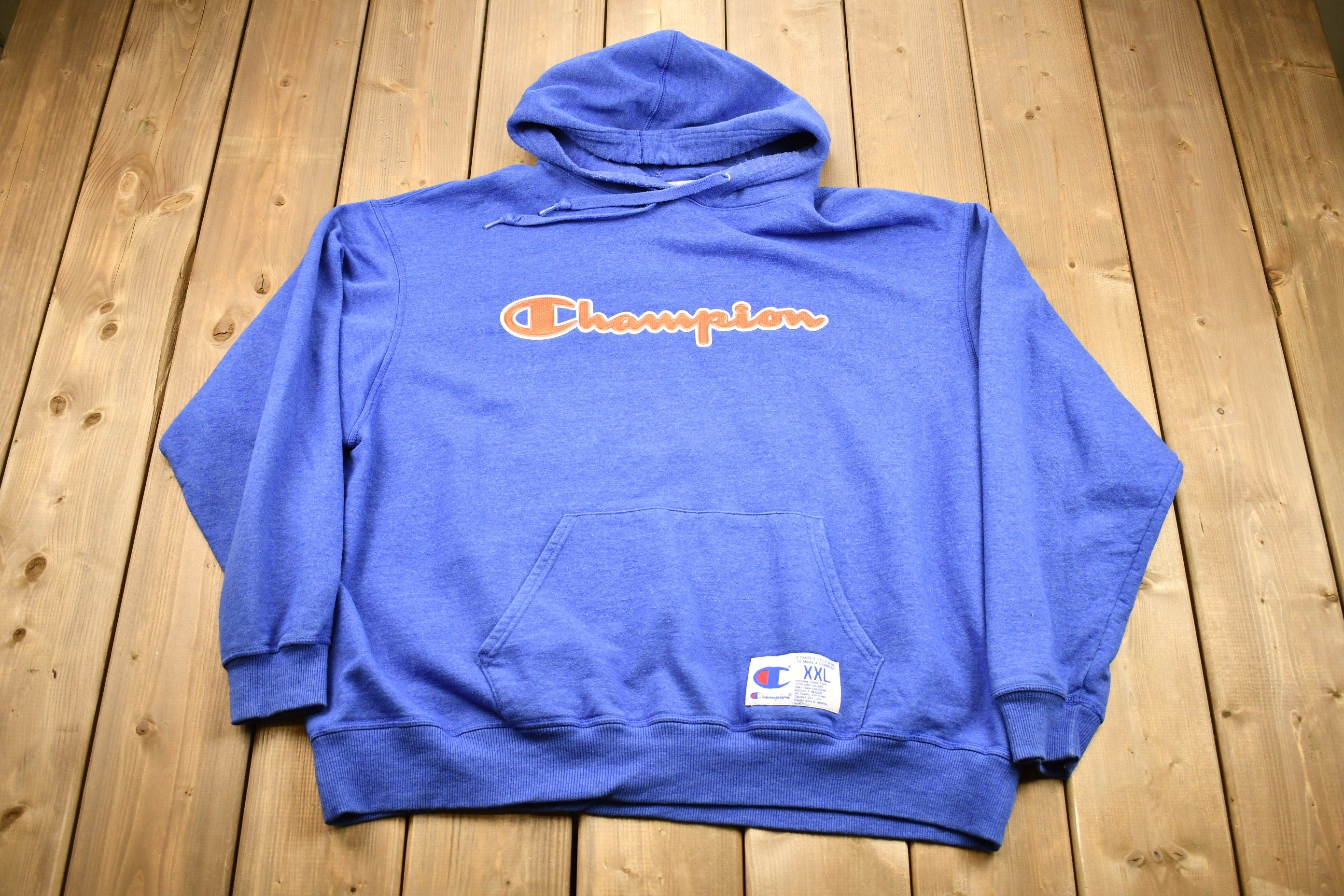 Vintage Champion Embroidered Hoodie Size 2XL