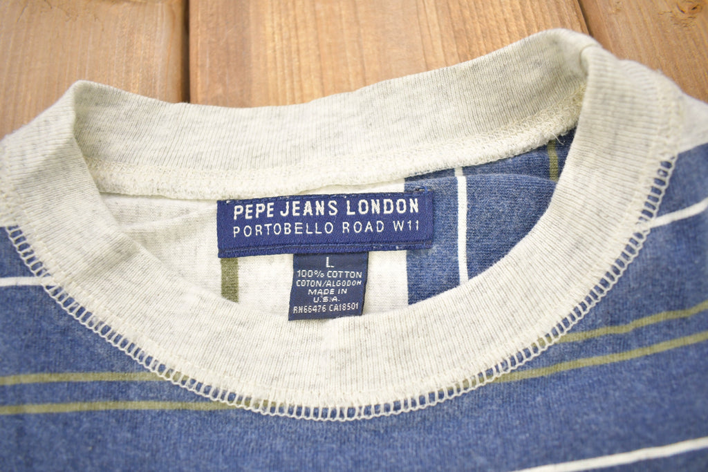Vintage 1990s Pepe Jeans London Striped Crewneck Sweatshirt