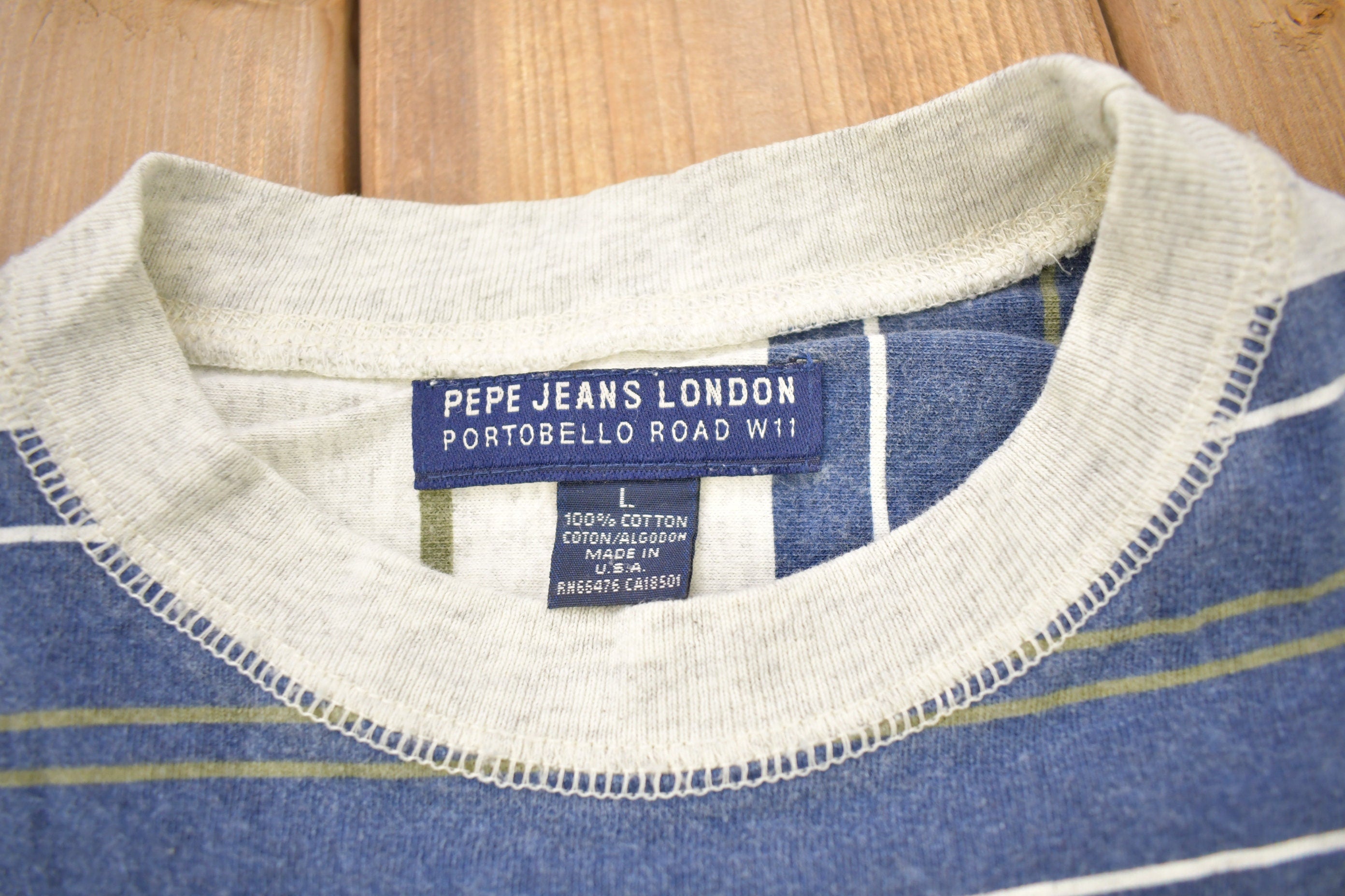 Vintage 1990s Pepe Jeans London Striped Crewneck Sweatshirt