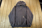 Vintage 1990s Distressed Carhartt Quarter Zip Up Hoodie