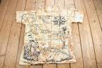 Vintage 1990s Tropical Paradise All Over Print Map Theme Souvenir T Shirt