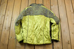 Vintage 1990s Green Leopard Print Ski Puffer Jacket