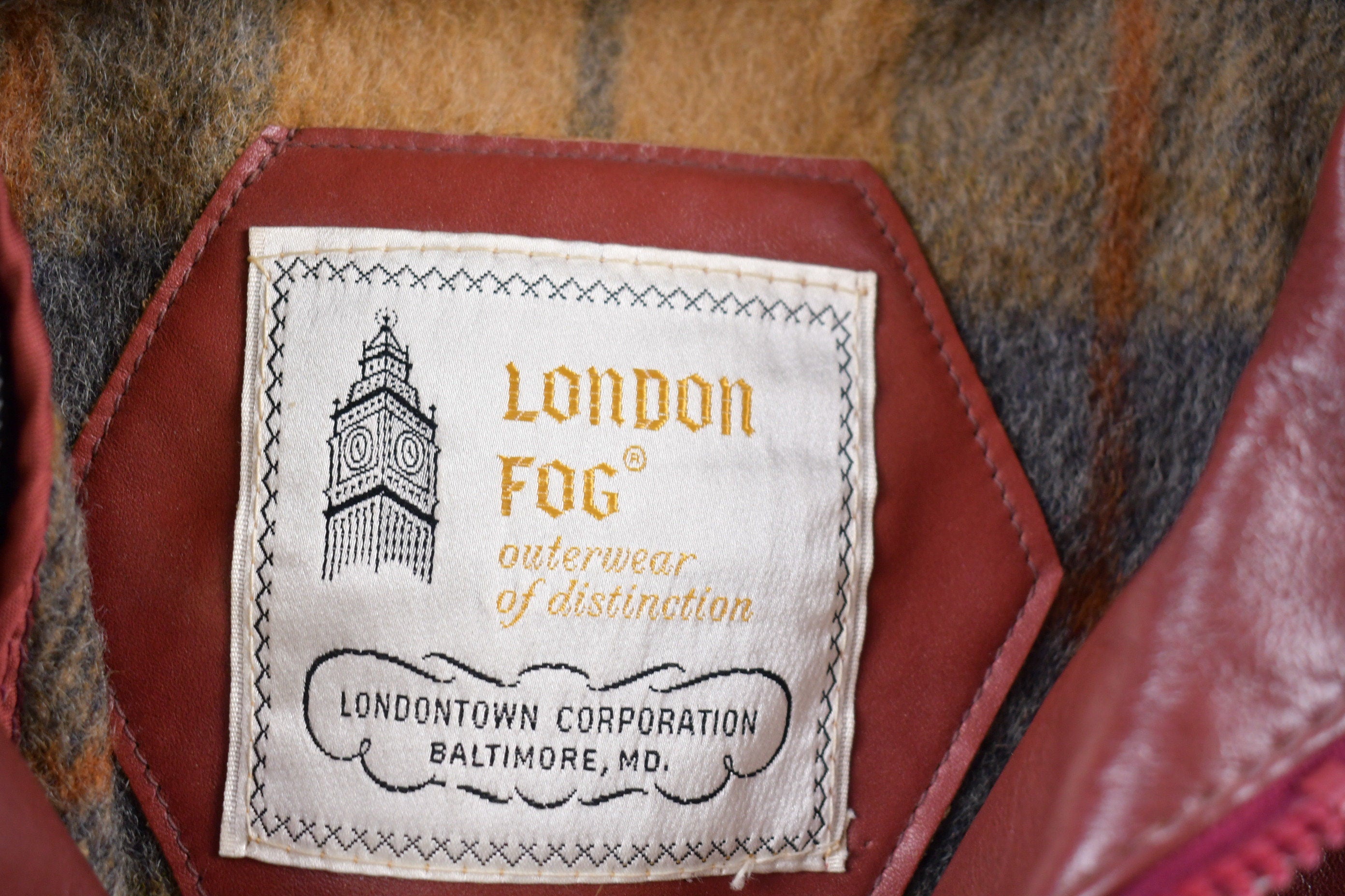 Vintage 1990s London Fog Leather Biker Jacket