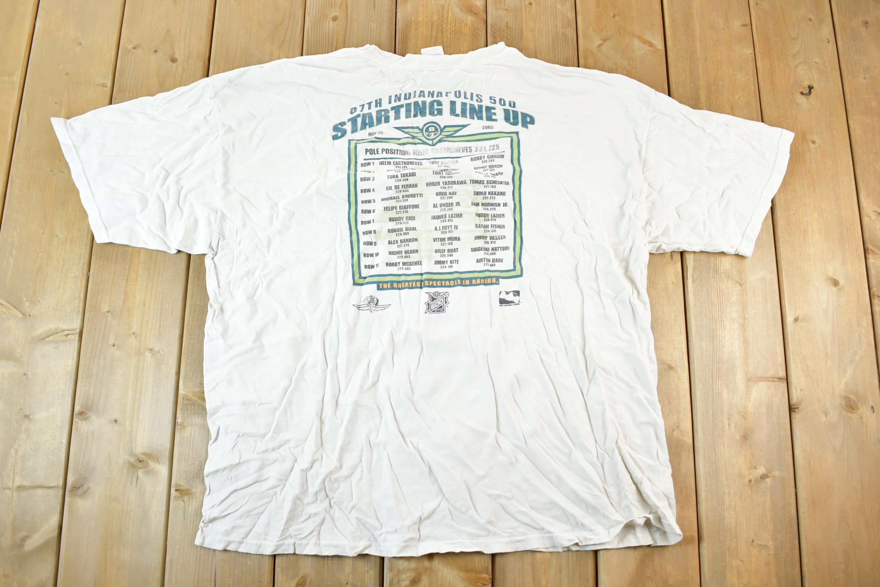 Vintage 2003 Indianapolis 500 Souvenir Racing T-Shirt Men's XL