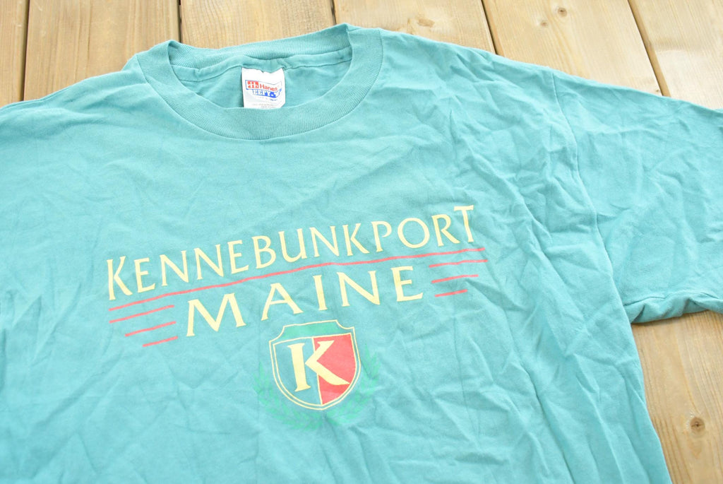 Vintage 1990s Kennebunkport Maine T-Shirt Mens M / Made in USA Single Stitch / Souvenir / 90s Streetwear / Travel And Vacation / Hanes Beefy