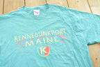 Vintage 1990s Kennebunkport Maine T-Shirt Mens M / Made in USA Single Stitch / Souvenir / 90s Streetwear / Travel And Vacation / Hanes Beefy