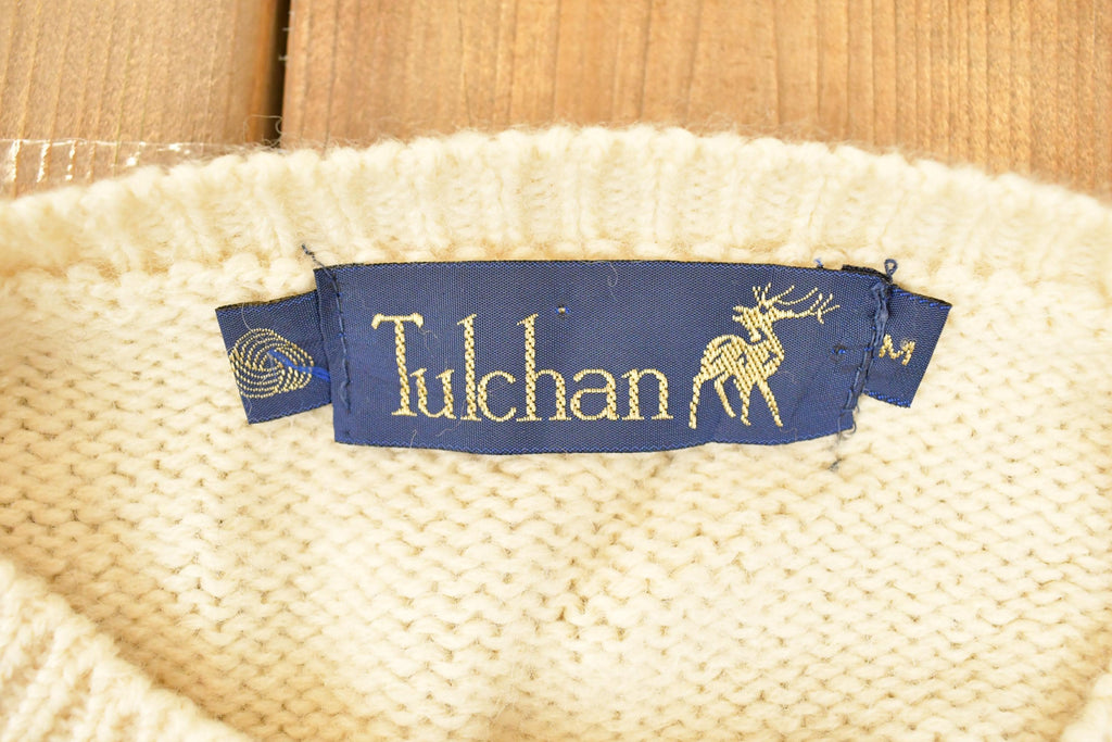 Vintage 1990s Tulchan Floral Abstract Wool Knit Cardigan Sweater Women's M
