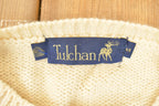 Vintage 1990s Tulchan Floral Abstract Wool Knit Cardigan Sweater Women's M