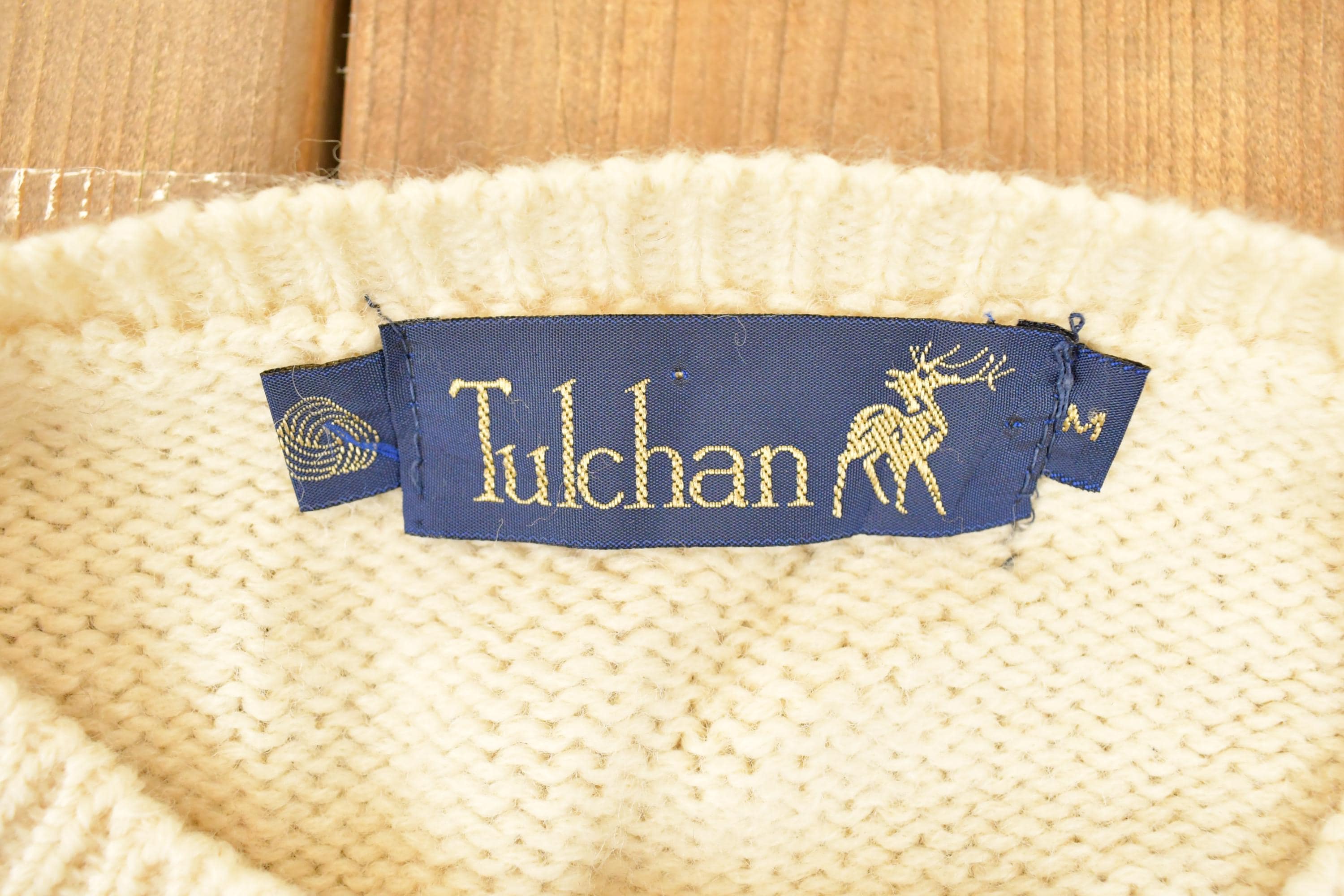 Vintage 1990s Tulchan Floral Abstract Wool Knit Cardigan Sweater Women's M