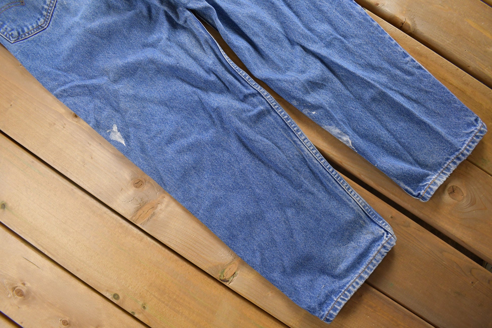 Vintage 1990s Levi's 550 Red Tab Jeans Size 36 x 29.5 / Blue / Denim / Made In USA / 90s Levi's / Tapered Fit / Distressed