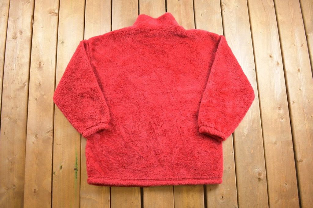 Vintage 1990s Blank Red Apples Full Zip Fleece Sweatshirt