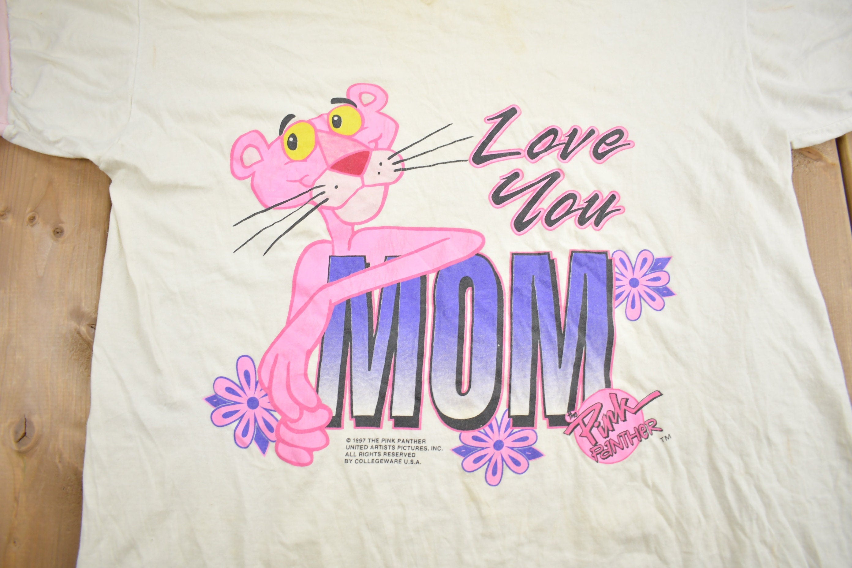 Vintage 1997 The Pink Panther Cartoon Pajama T-Shirt