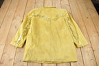 Vintage 1990s Danier Yellow Suede Fringe Jacket