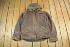 Vintage 2000s Carhartt Hooded Sherpa Lined Jacket Mens Large