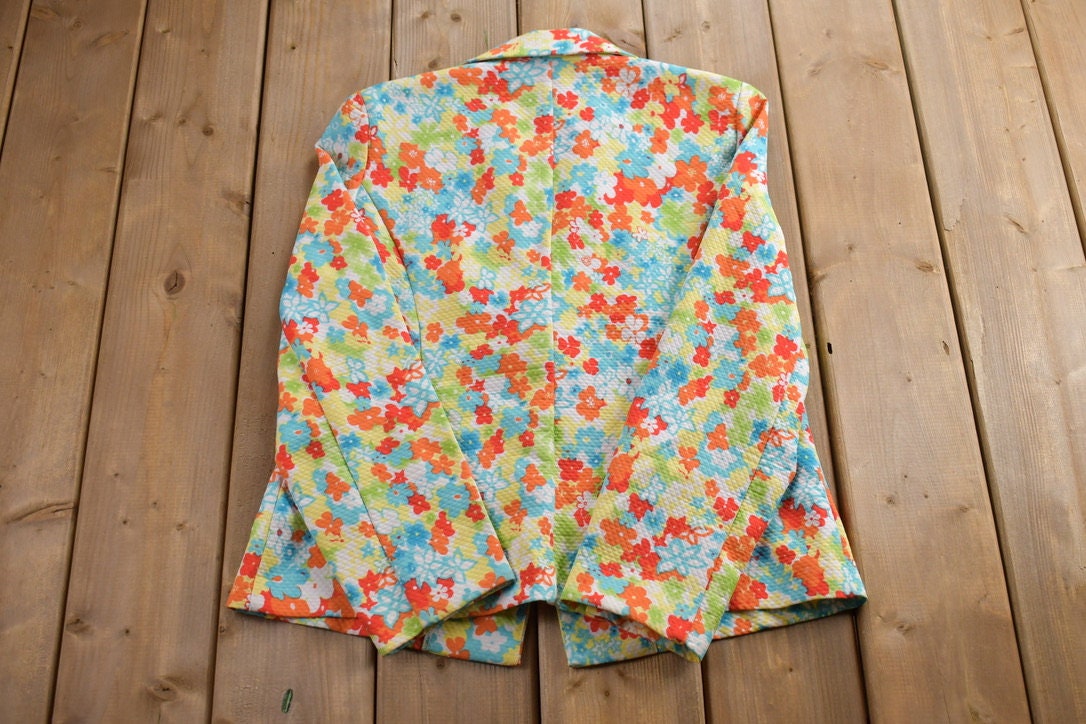 Vintage 1990s Floral Suit Button Up Shirt