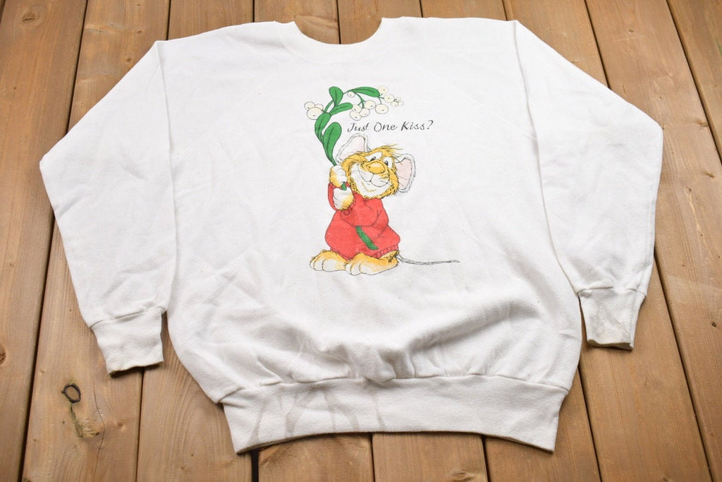 Vintage 1990s Mouse Cartoon Graphic Crewneck Sweater