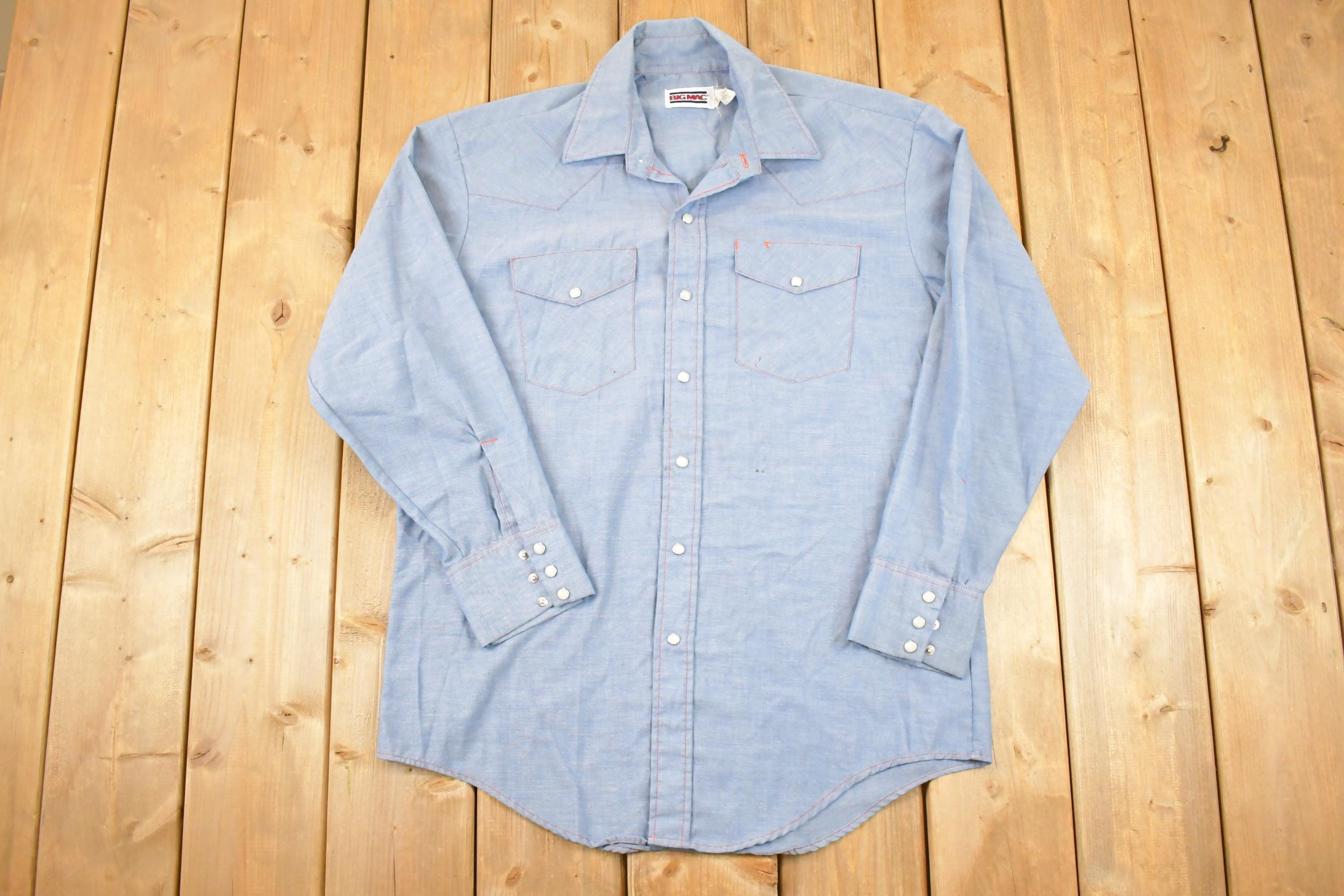 Vintage 1980s Big Mac Button Up Western Shirt Men's L