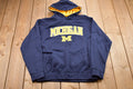Vintage 1990s Michigan Wolverines Embroidered Hoodie / 90s Sweater / Varsity Print / 80s / 90s / Athletic Pull Over / Wolverines Fan Gear