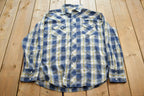 Vintage Y2k Wrangler Western Fashion Snap Shirts South Western Style Button Up Plaid Shirt