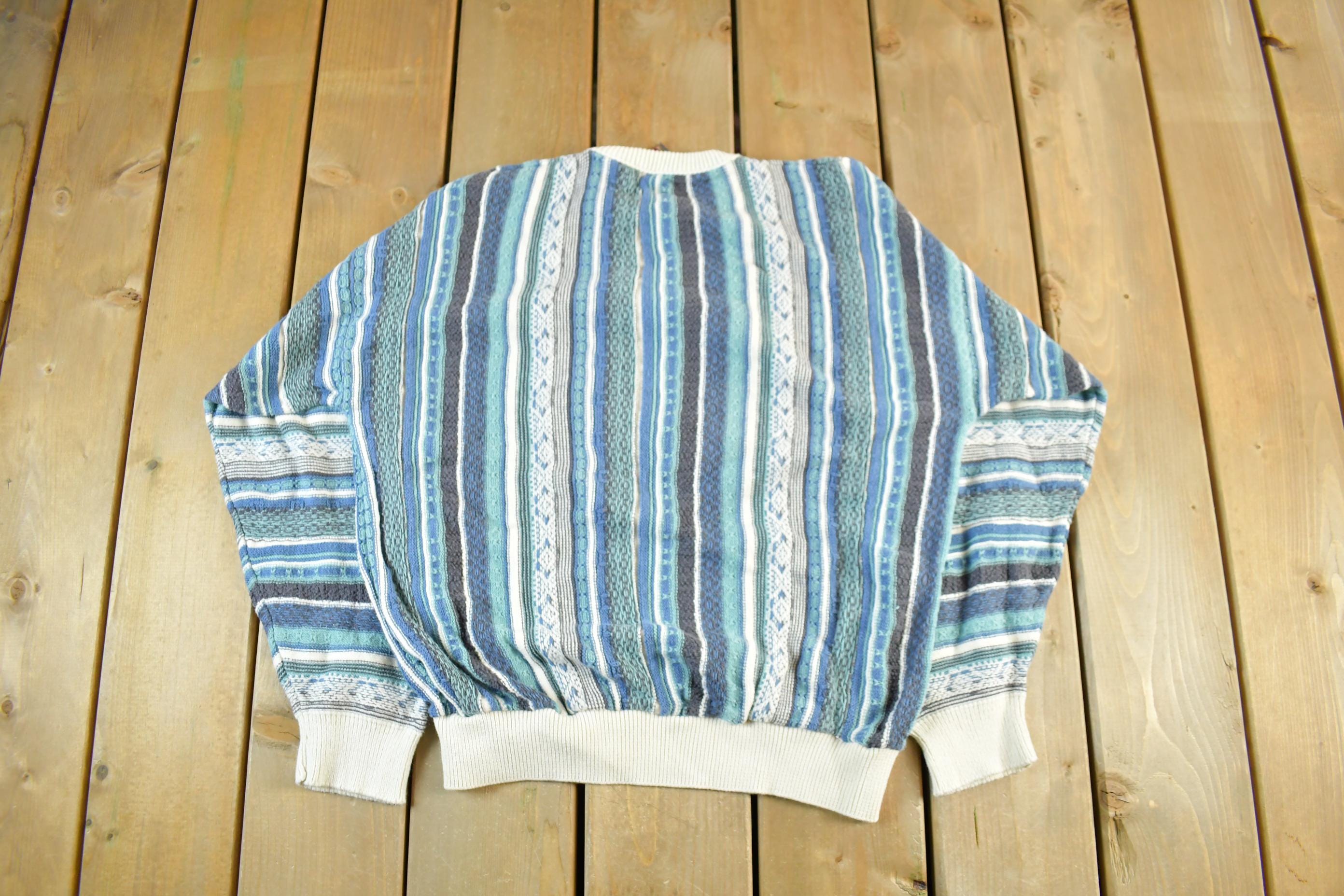 Vintage 1990s American Priority 3D Knit Sweater Mens Large