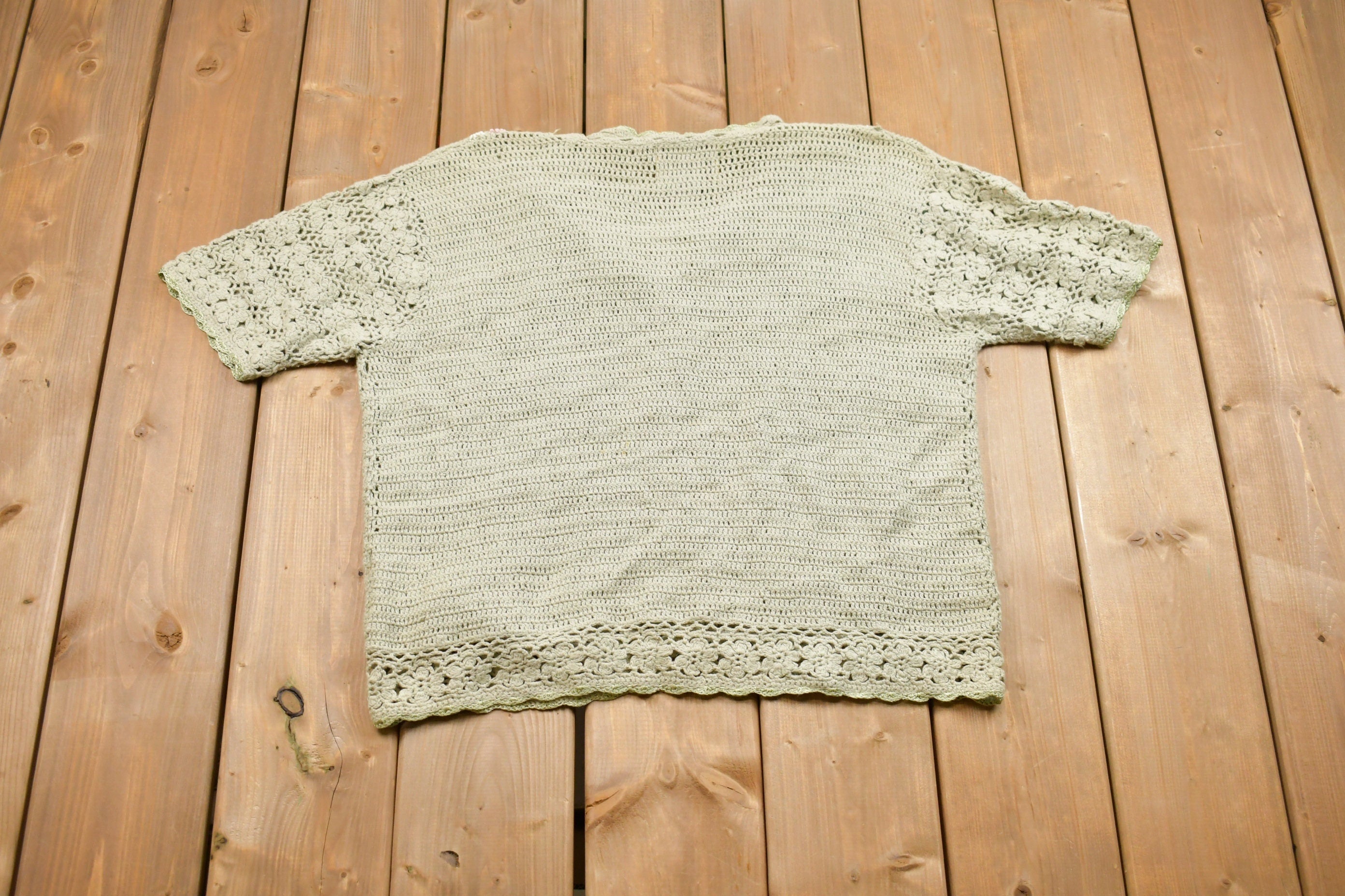 Vintage Heirloom Collectibles Knitted Short Sleeve Sweater