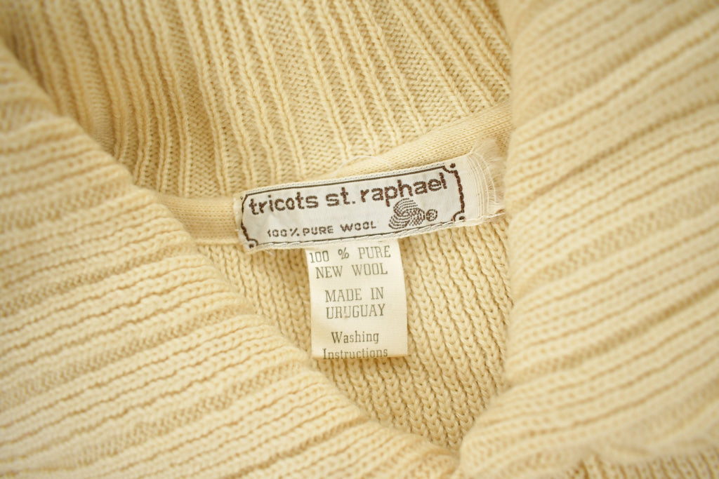 Vintage 1990s Tricots St. Raphael's Pure Wool Knit Sweater  Vintage 90s Knit  Button Up