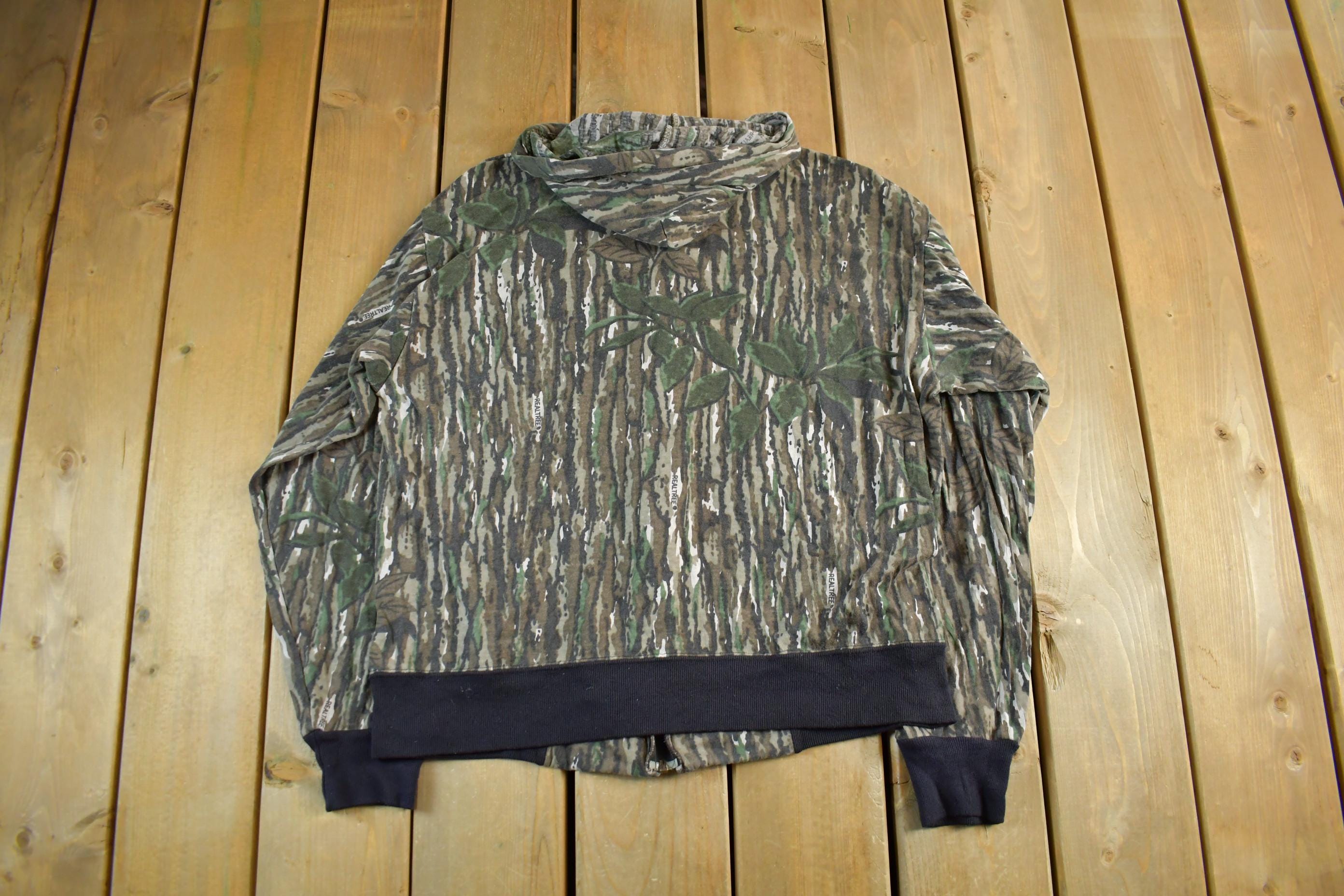 Vintage 1990s Sports Afield Realtree Camo Lightweight Zip Up Hoodie Men's Small