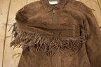 Vintage 1990s Nancy Bolen City Girl Petite Suede Fringe Jacket