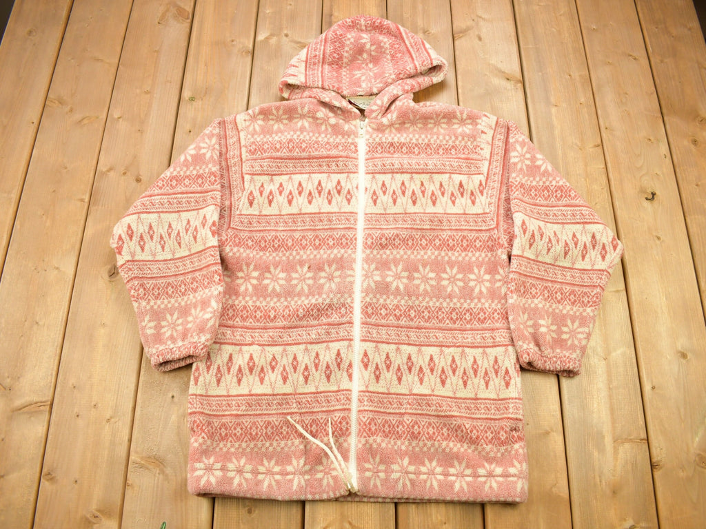 Vintage 1990s Active Stuff All Over Pattern Fleece Sweater