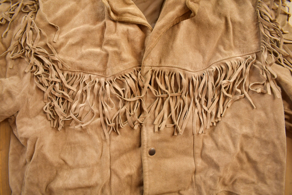 Vintage 1960s Excelled Genuine Leather Western Fringe Jacket