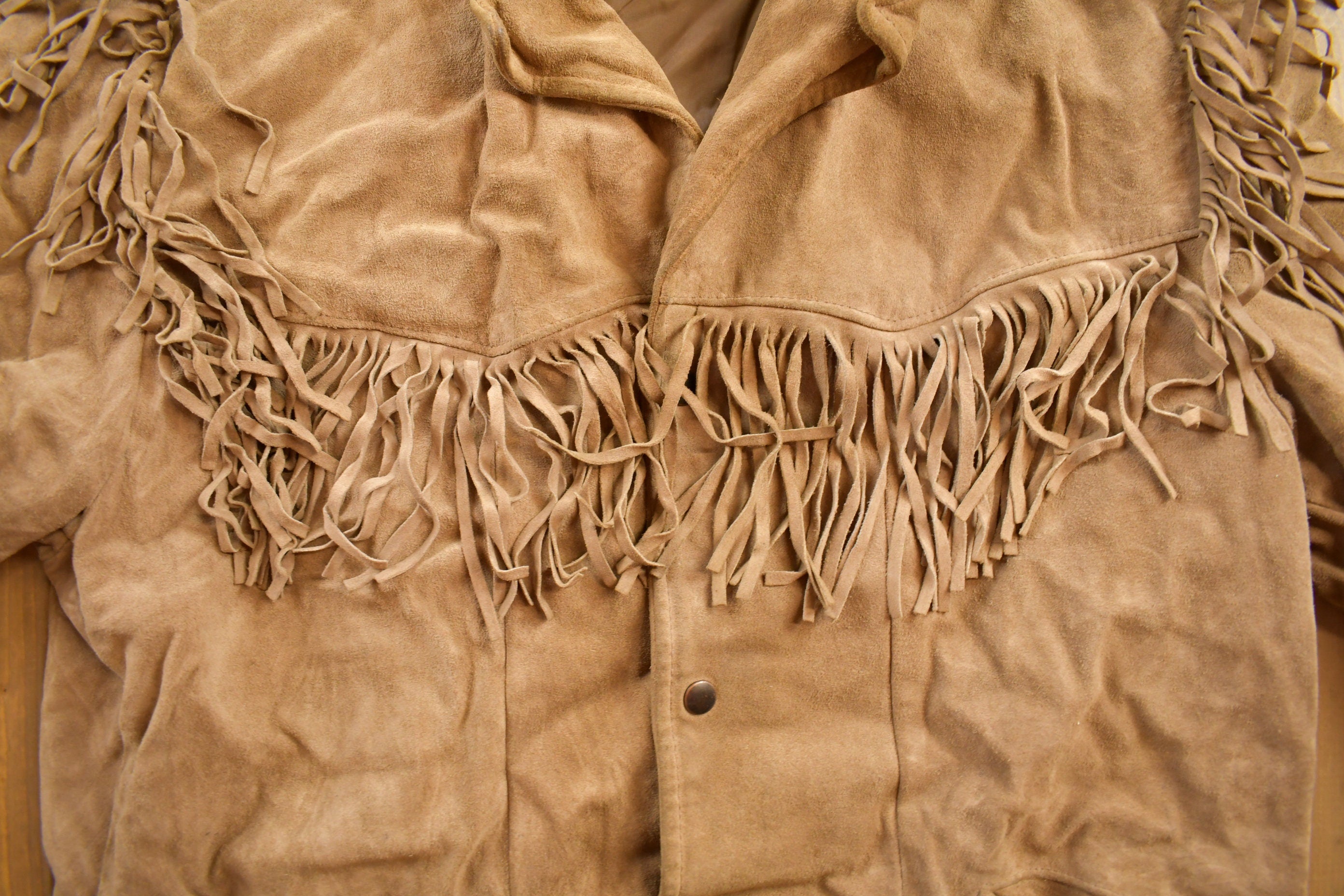 Vintage 1960s Excelled Genuine Leather Western Fringe Jacket