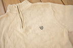Vintage Y2K Chaps Embroidered Logo Quarter Zip Knit Sweater Size M