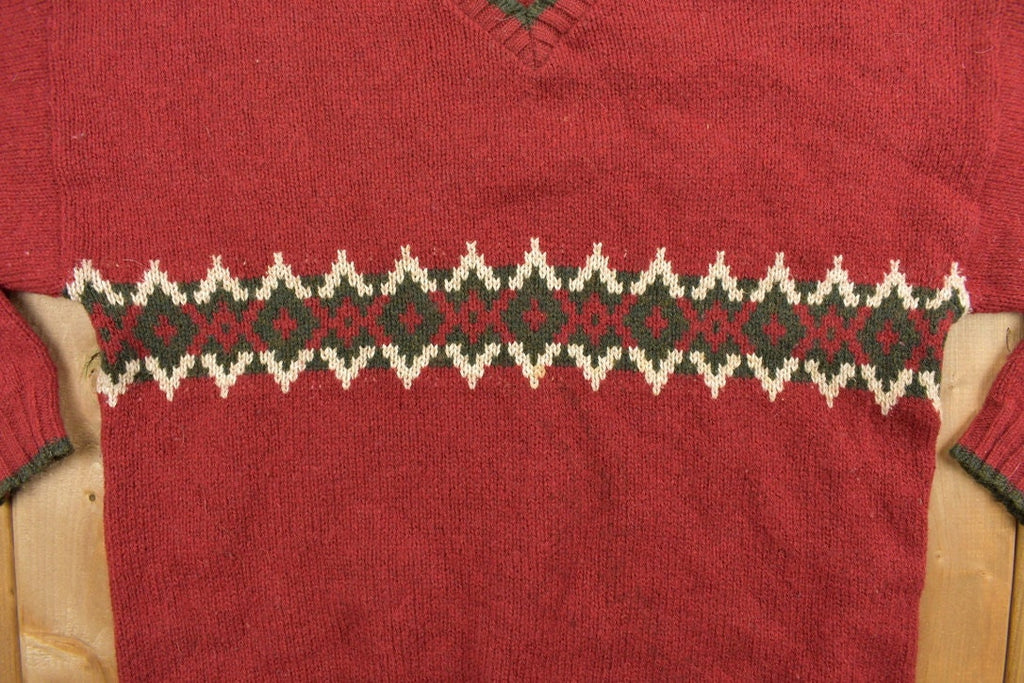 Vintage 1990s Landscape Knit Crewneck Sweater