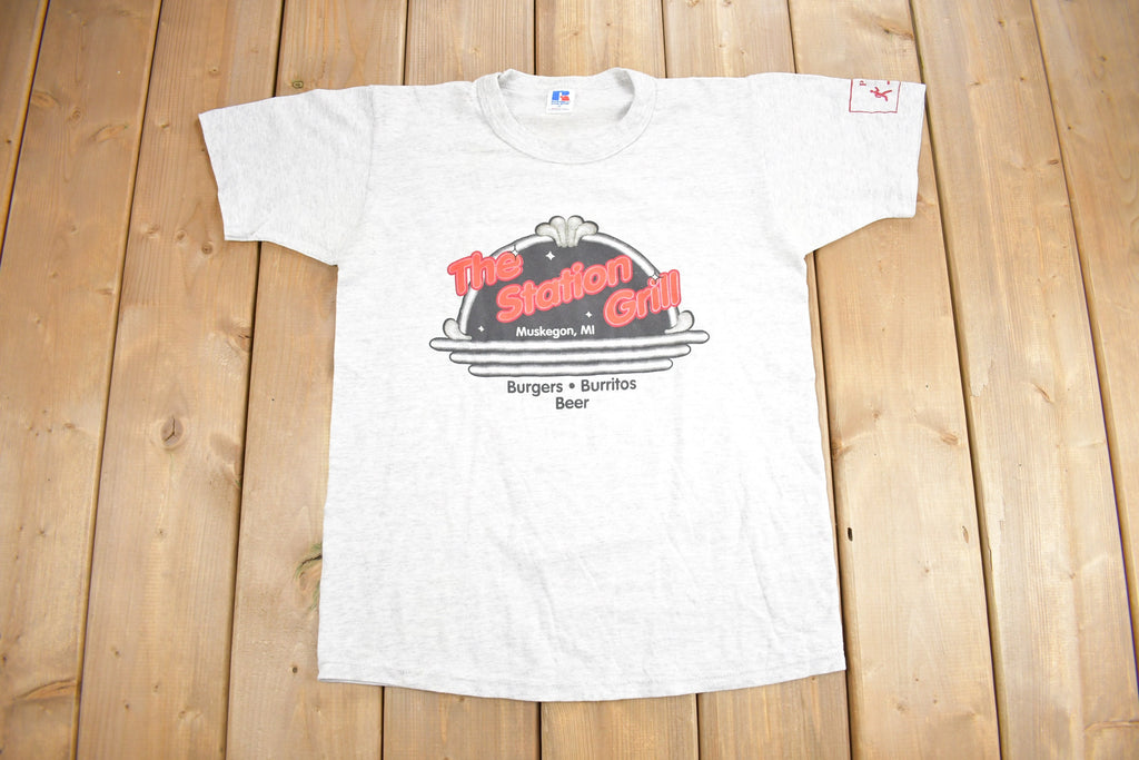 Vintage 1990s The Station Grill Michigan Souvenir T Shirt  Streetwear  Made In USA  Single Stitch  Travel T Shirt