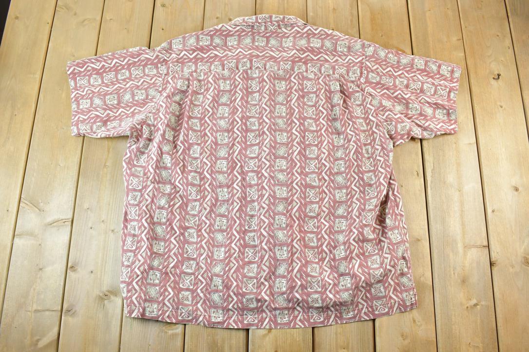 Vintage 1990s Aztec Cotton Button Up Shirt