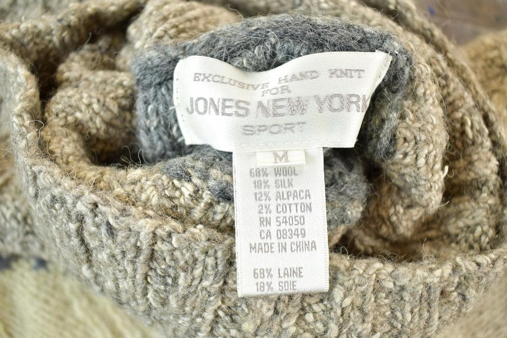 Vintage 1990s Jones New York Knit Abstract Pattern Crewneck Sweater Mens XL