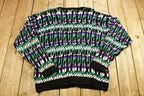 Vintage 1990s Concrete 3D Cable Knit Cardigan Sweater