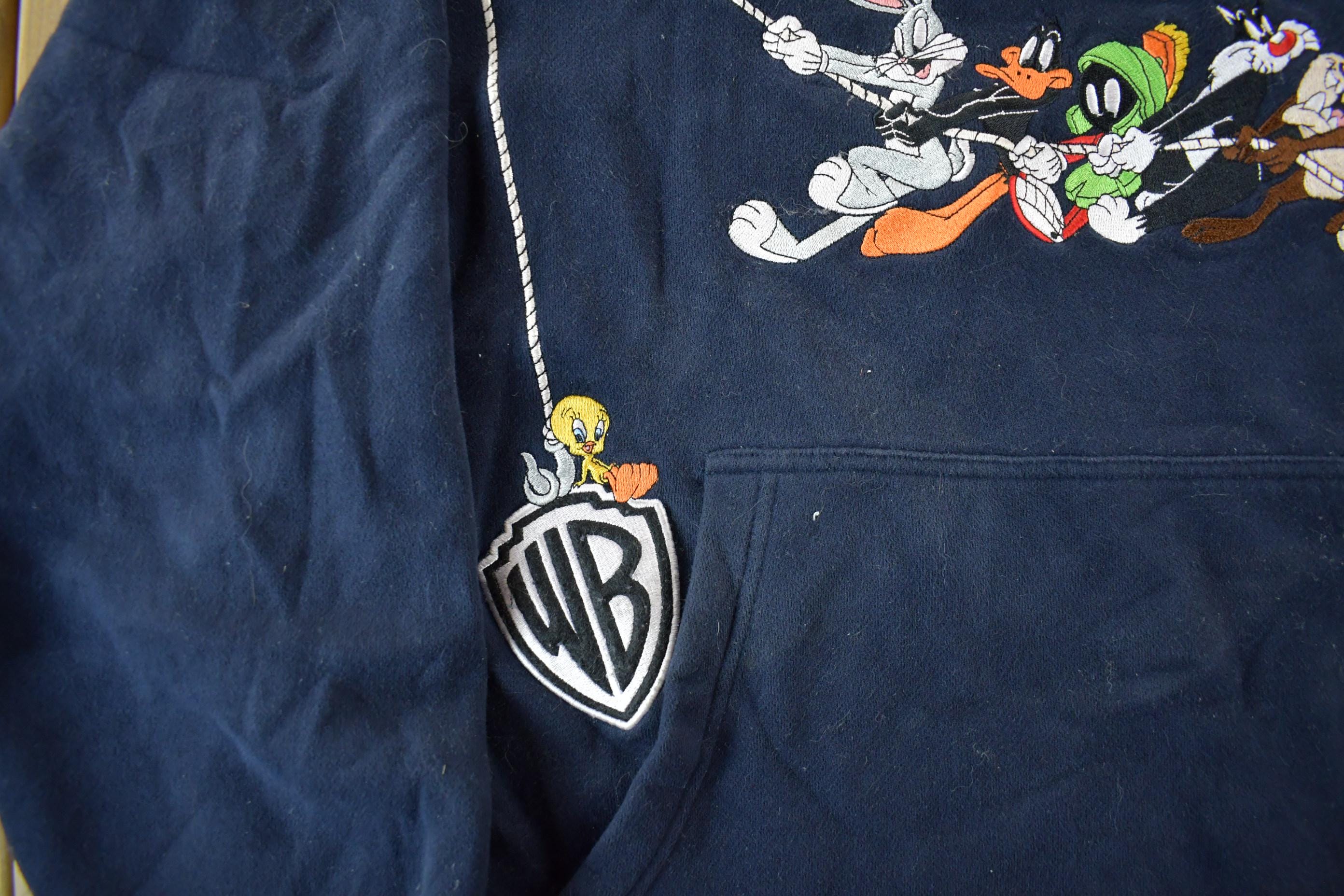 Vintage 1990s Looney Tunes Embroidered Hoodie