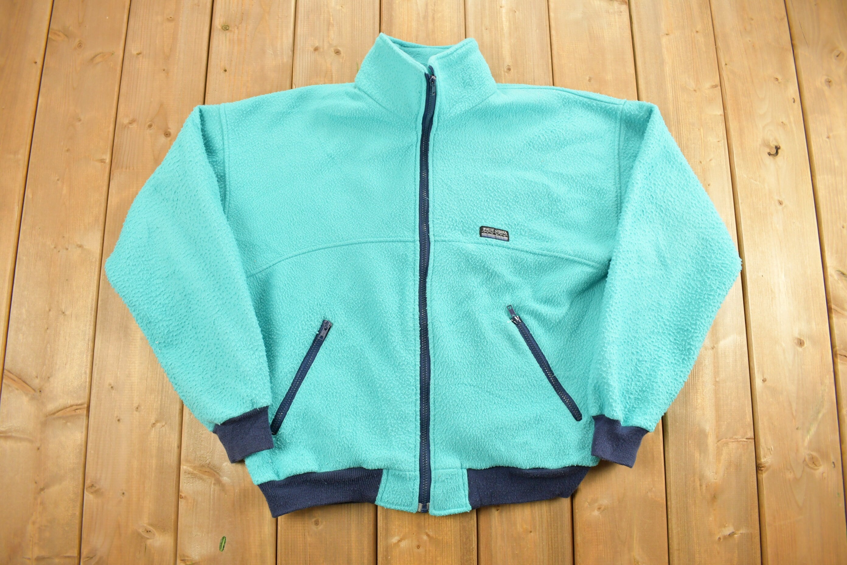 Vintage 1990s White Sierra Full Zip Up Fleece Sweater