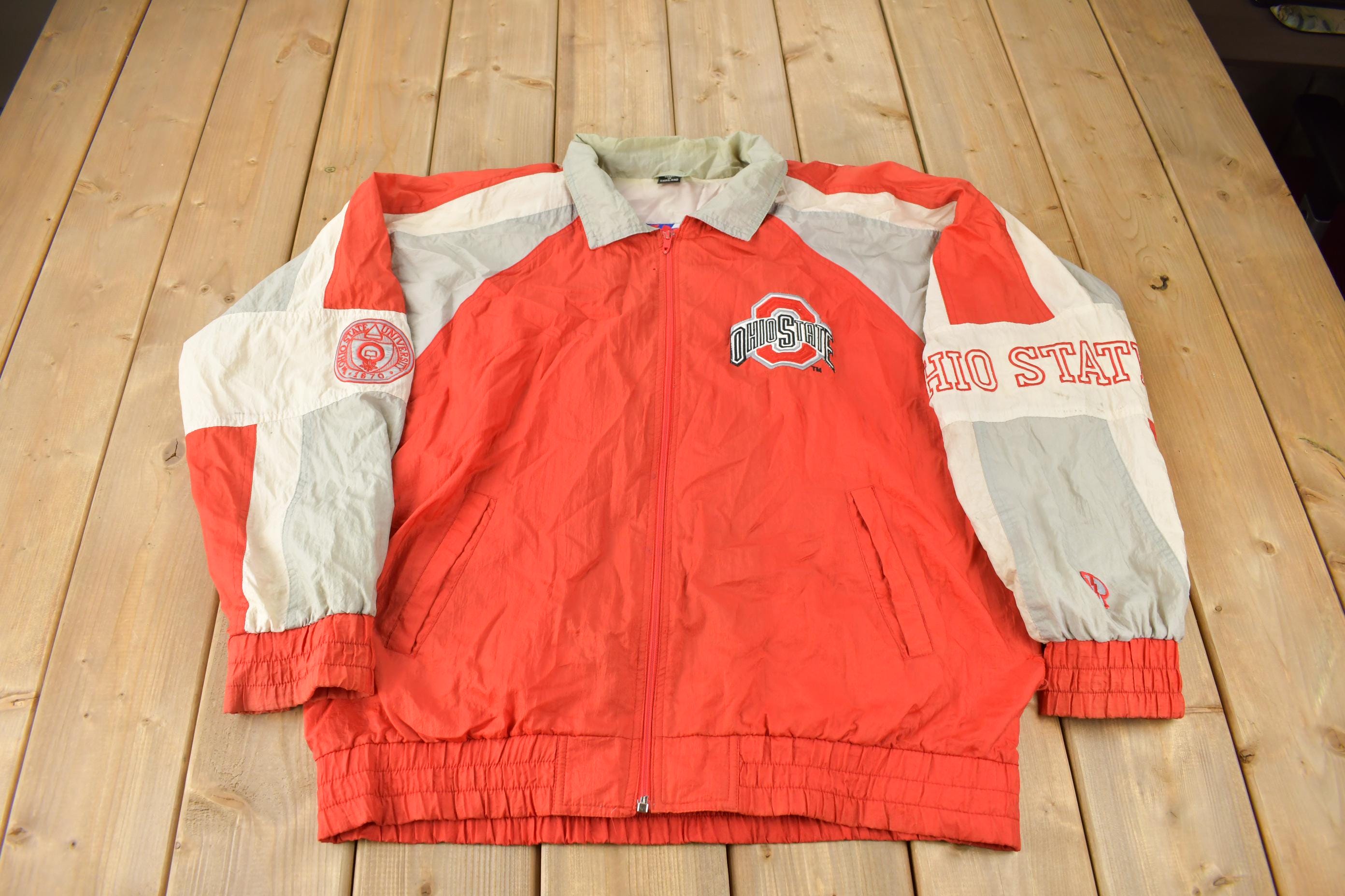 Vintage 1990s Ohio State University Buckeyes Collegiate Windbreaker