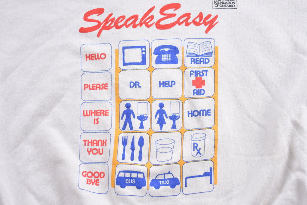 Vintage 1980s Heart and Stroke Foundation Speak Easy Graphic Crewneck Sweatshirt