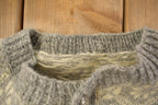 Vintage 1940s Cardigan Poppy Knit Geometric Wool Sweater